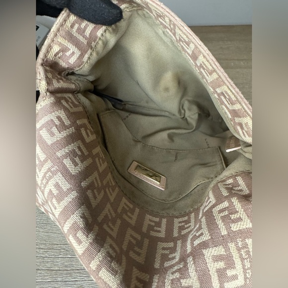 Fendi Zucchino Vitello Pink Canvas Crossbody or Shoulder Bag | Fair Condition - Picture 3 of 17